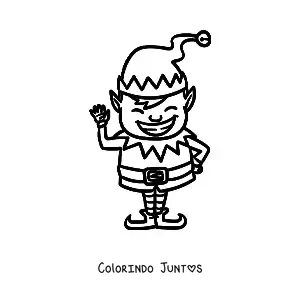 Desenho para colorir de menino ajudante do Papai Noel