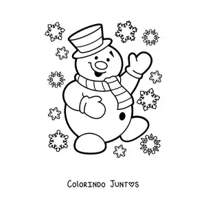 Desenho para colorir de boneco de neve animado