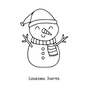 Desenho para colorir de boneco de neve gigante com cachecol