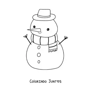 Desenho para colorir de boneco de neve simples