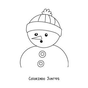 Desenho para colorir de boneco de neve surpreso