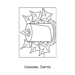 Desenho para colorir de vela de Natal grande