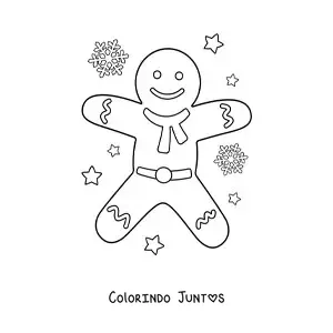 Desenho para colorir de homem-biscoito grande com cachecol