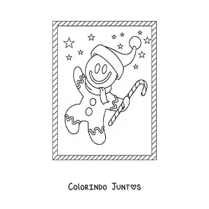 Desenho para colorir de caricatura de homem-biscoito