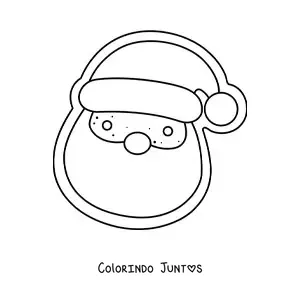 Desenho para colorir de biscoito em forma de Papai Noel