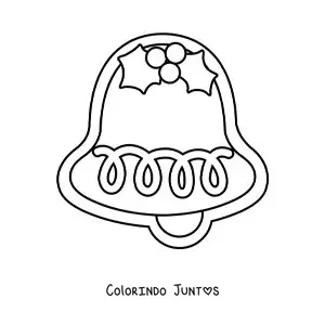 Desenho para colorir de biscoito em forma de sino de Natal