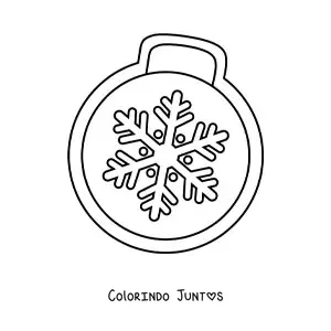 Desenho para colorir de biscoito em forma de bola de Natal