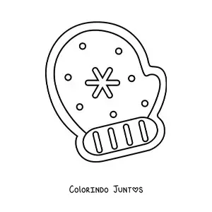 Desenho para colorir de biscoito em forma de luva de Natal