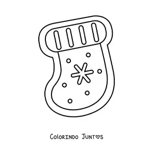 Desenho para colorir de biscoito em forma de bota de Natal
