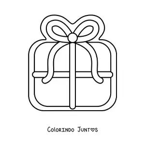 Desenho para colorir de biscoito em forma de presente de Natal