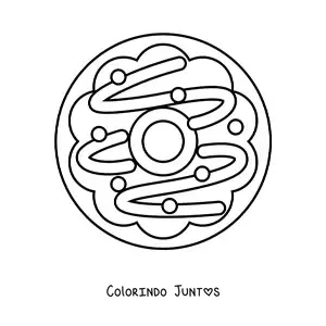 Desenho para colorir de biscoito em forma de guirlanda de Natal