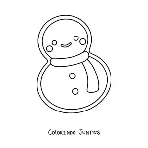 Desenho para colorir de biscoito em forma de boneco de neve