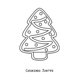 Desenho para colorir de biscoito em forma de arvore de Natal