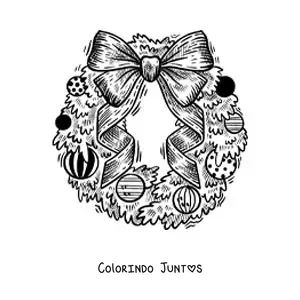 Desenho para colorir de guirlanda de Natal realista