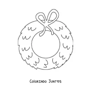 Desenho para colorir de guirlanda de Natal sem decoracao