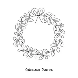 Desenho para colorir de guirlanda de Natal simples