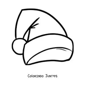 Desenho para colorir de gorro do Papai Noel