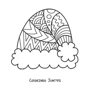 Desenho para colorir de gorro de Natal com mandala