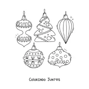 Desenho para colorir de bolas de Natal