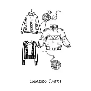 Desenho para colorir de sueteres de Natal