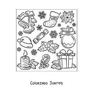 Desenho para colorir de decoracoes de Natal