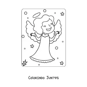 Desenho para colorir de anjo de Natal