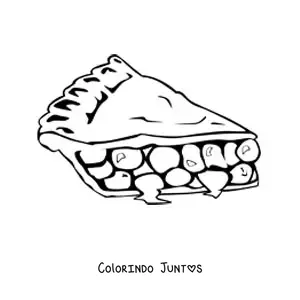 Desenho para colorir de uma fatia de torta de fruta