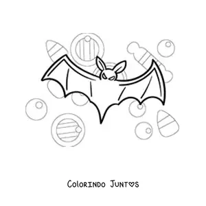 Desenho para colorir de morcego simples de Halloween
