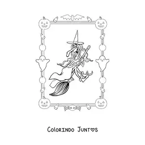 Desenho para colorir de fantasia de bruxa malvada