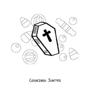 Desenho para colorir de túmulo fácil de Halloween