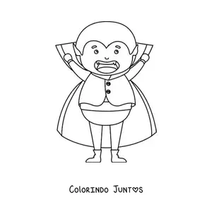 Desenho para colorir de vampiro kawaii