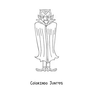 Desenho para colorir de conde Drácula animado