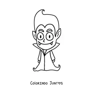 Desenho para colorir de vampiro animado fácil