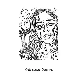 Desenho para colorir de boneca de terror extremo