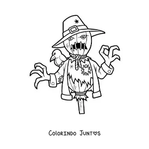 Desenho para colorir de espantalho de terror