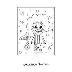 Desenho para colorir de palhaço de terror