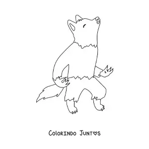 Desenho para colorir de lobisomem uivando