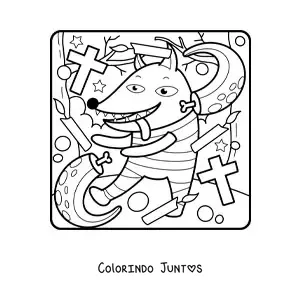 Desenho para colorir de lobisomem de Halloween