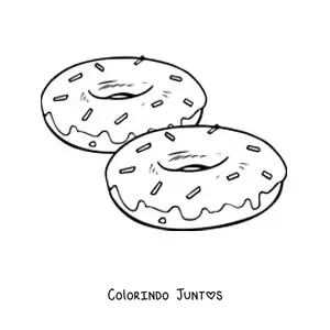 Desenho para colorir de duas rosquinhas com granulado