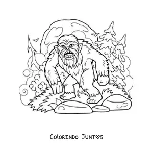 Desenho para colorir de Pé-grande no Halloween