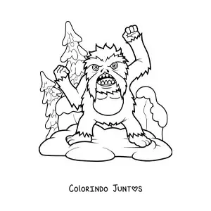 Desenho para colorir de yeti de Halloween