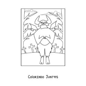 Desenho para colorir de diabo de Halloween