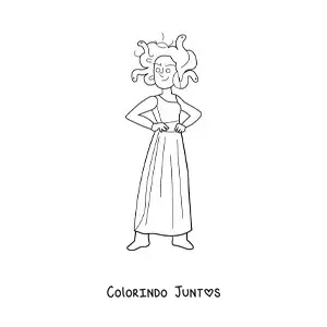 Desenho para colorir de medusa animada