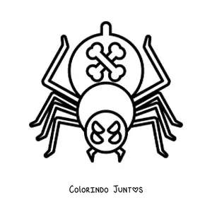Desenho para colorir de aranha animada de Halloween