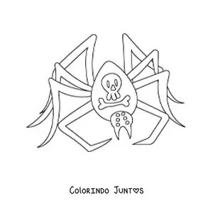 Desenho para colorir de aranha assustadora de Halloween