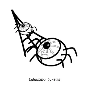 Desenho para colorir de aranha em forma de olho de Halloween