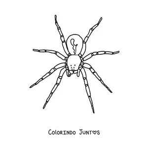 Desenho para colorir de aranha de Halloween fácil