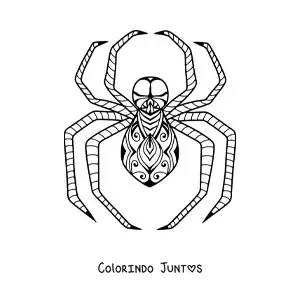 Desenho para colorir de aranha de Halloween estilo zentangle