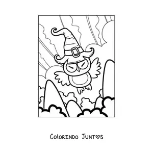 Desenho para colorir de coruja animada de Halloween