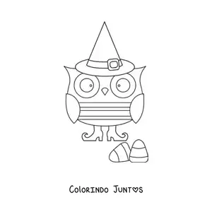 Desenho para colorir de coruja grande de Halloween